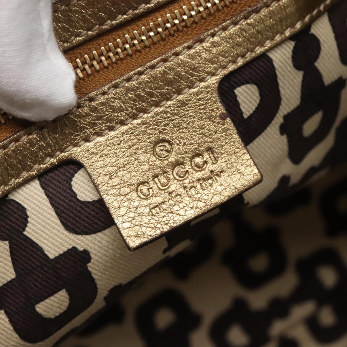 GUCCI GG Canvas Hand Bag Beige Gold 139261 Auth ep10747