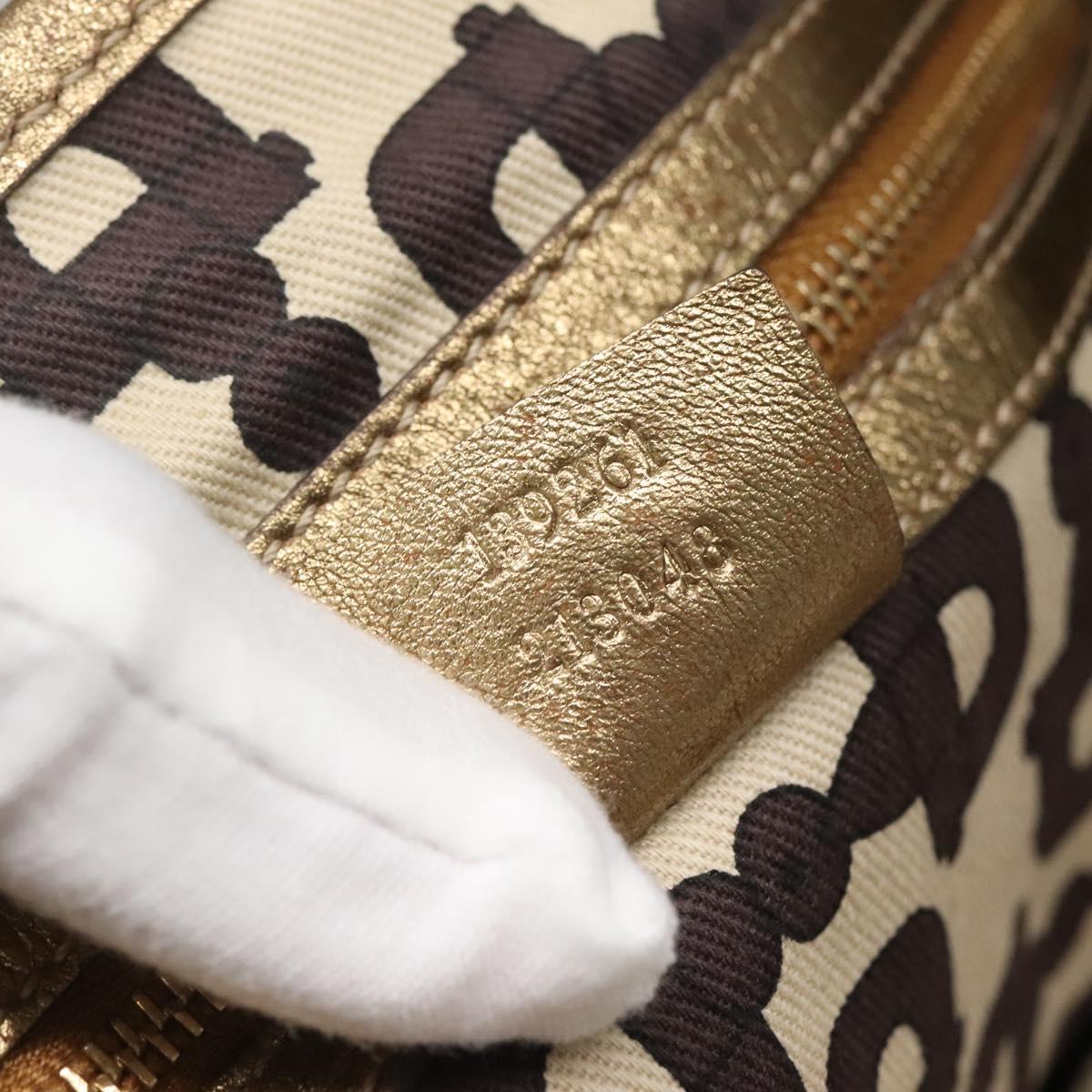 GUCCI GG Canvas Hand Bag Beige Gold 139261 Auth ep10747