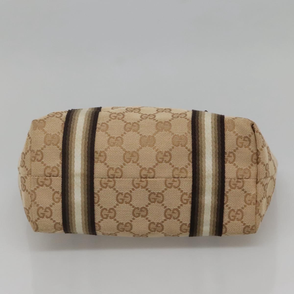 GUCCI GG Canvas Hand Bag Beige Gold 139261 Auth ep10747