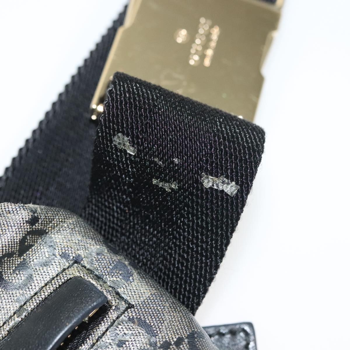 GUCCI GG Crystal Waist bag Coated Canvas Black Gold 28566 Auth ep10750
