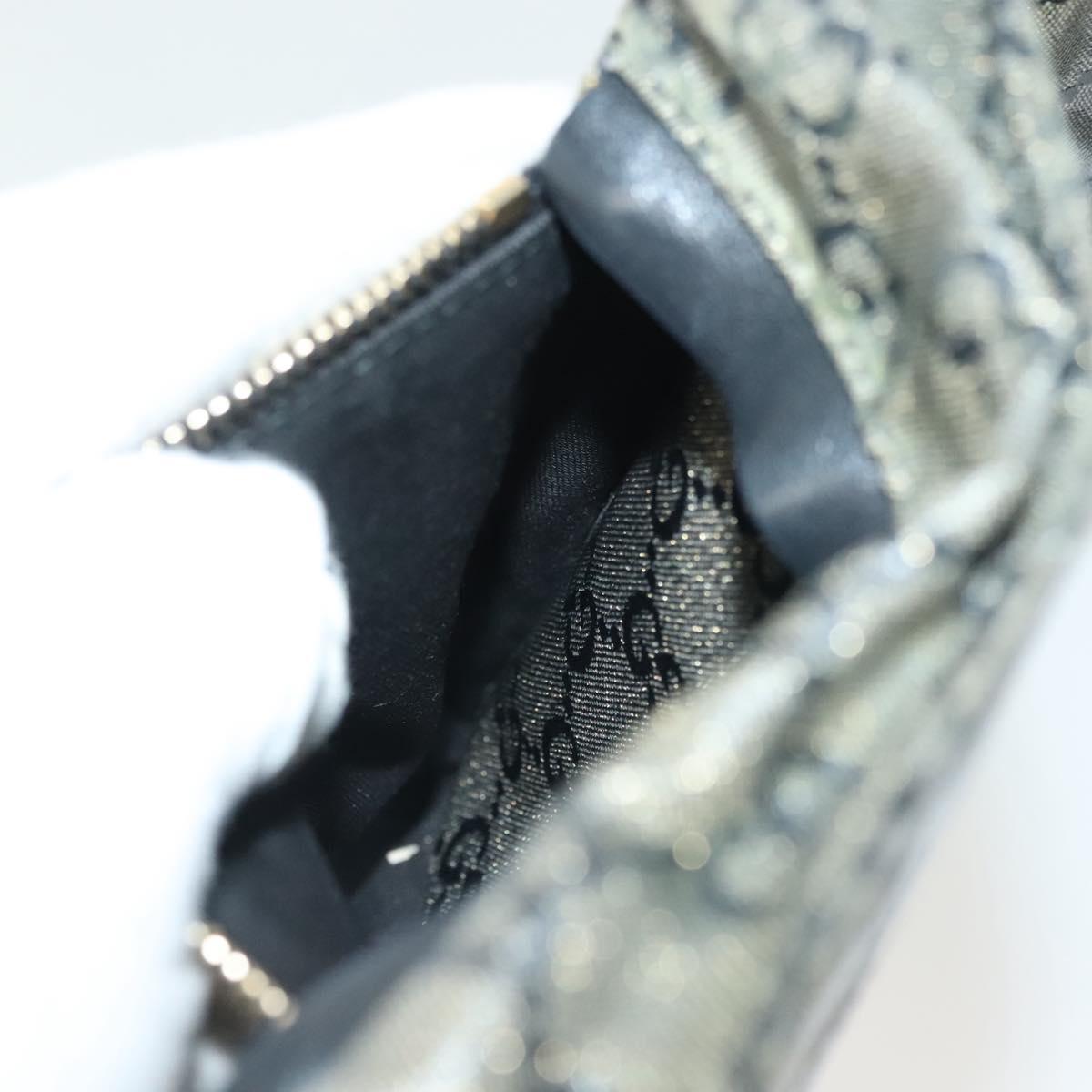 GUCCI GG Crystal Waist bag Coated Canvas Black Gold 28566 Auth ep10750
