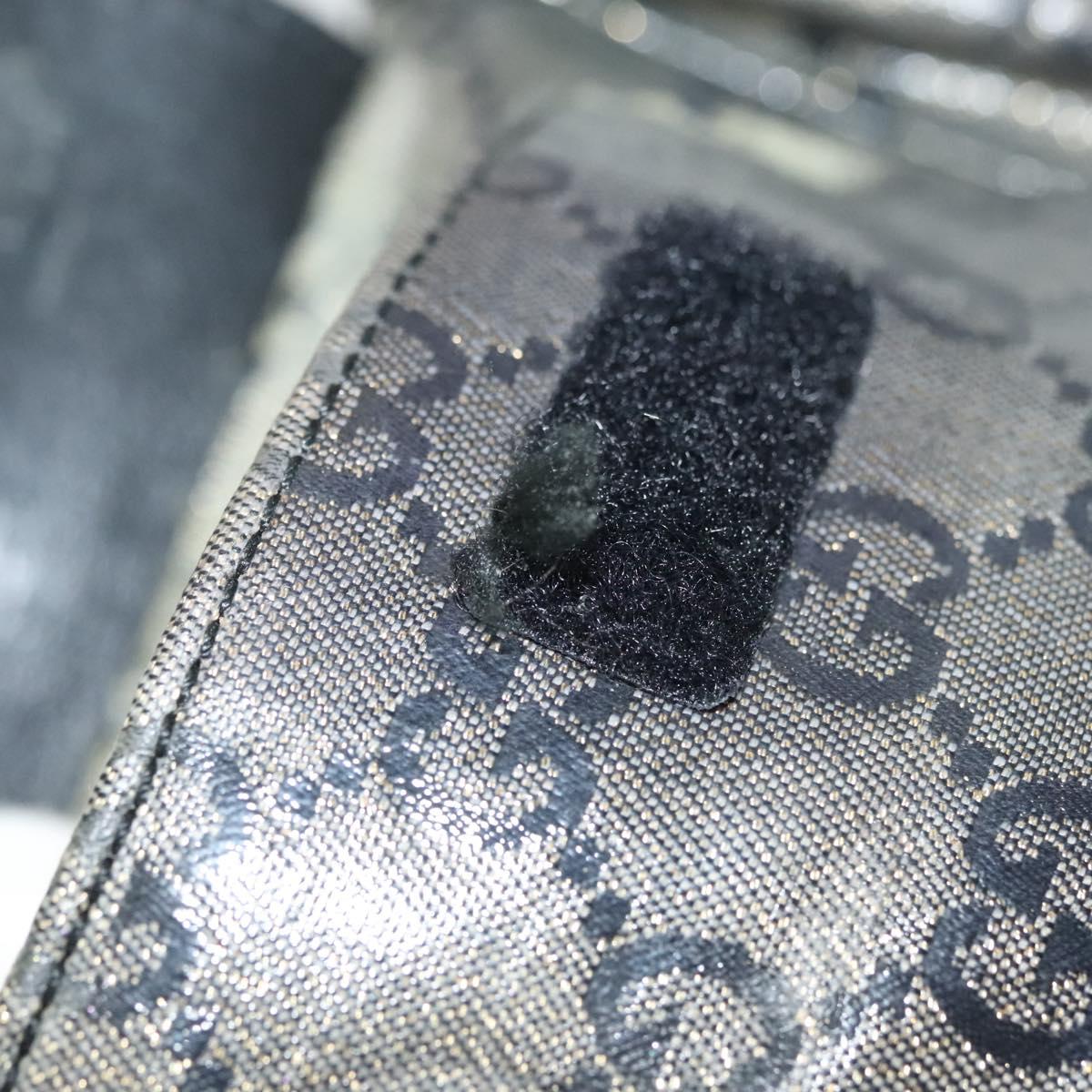 GUCCI GG Crystal Waist bag Coated Canvas Black Gold 28566 Auth ep10750