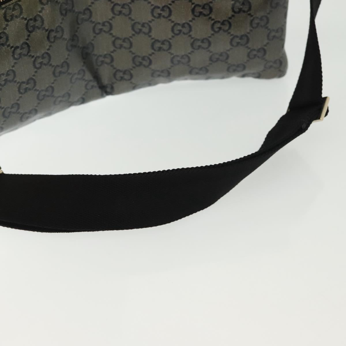 GUCCI GG Crystal Waist bag Coated Canvas Black Gold 28566 Auth ep10750