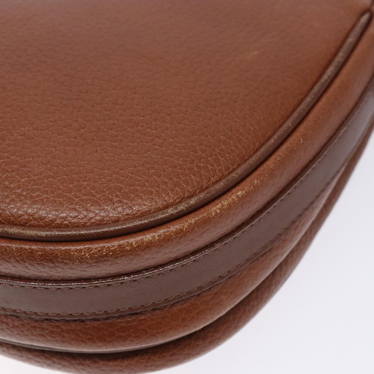 Burberrys Shoulder Bag Leather Brown Gold Auth ep10776