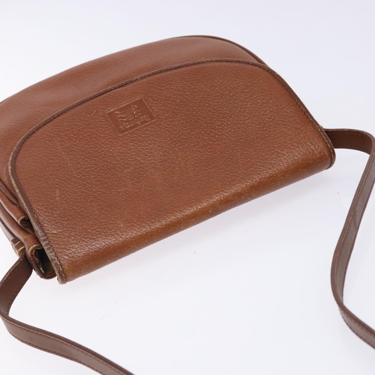 Burberrys Shoulder Bag Leather Brown Gold Auth ep10776