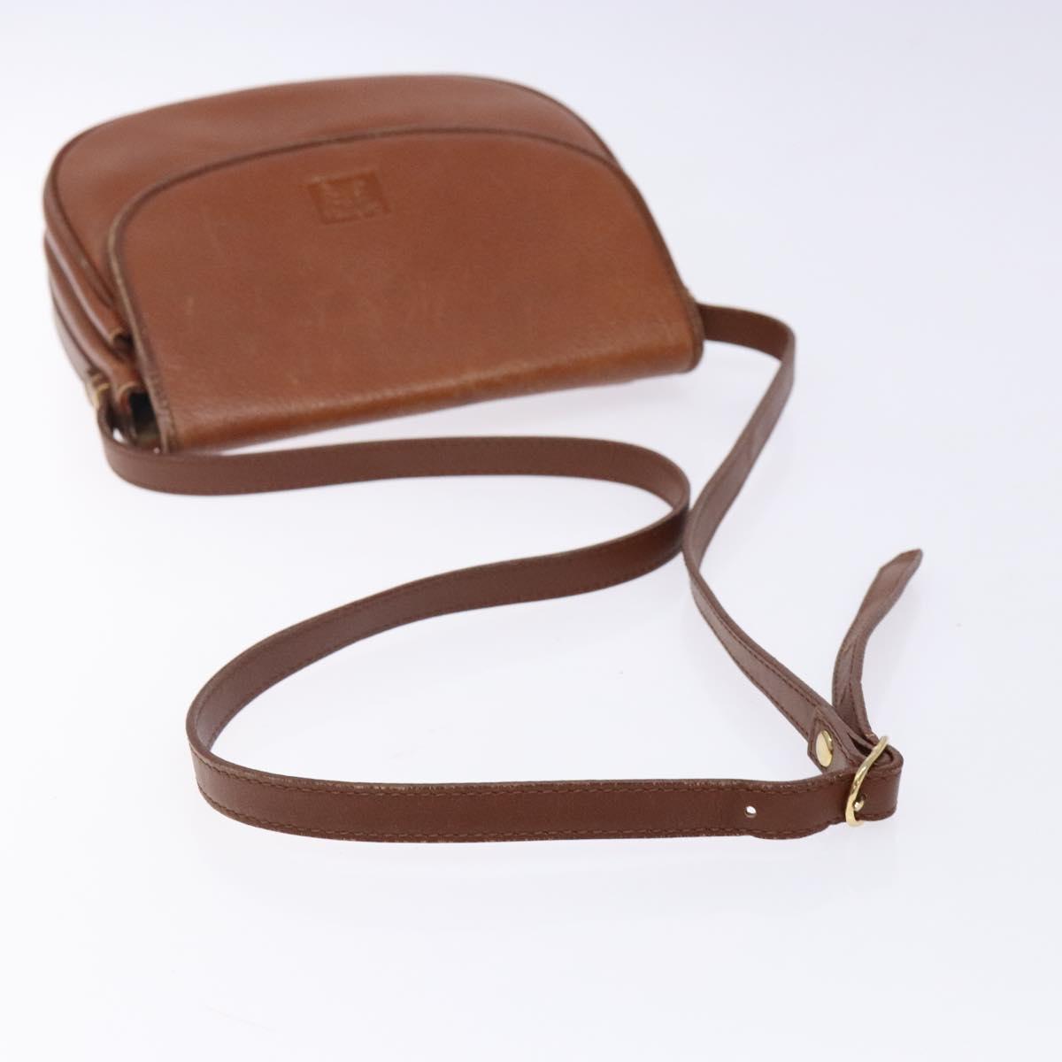 Burberrys Shoulder Bag Leather Brown Gold Auth ep10776