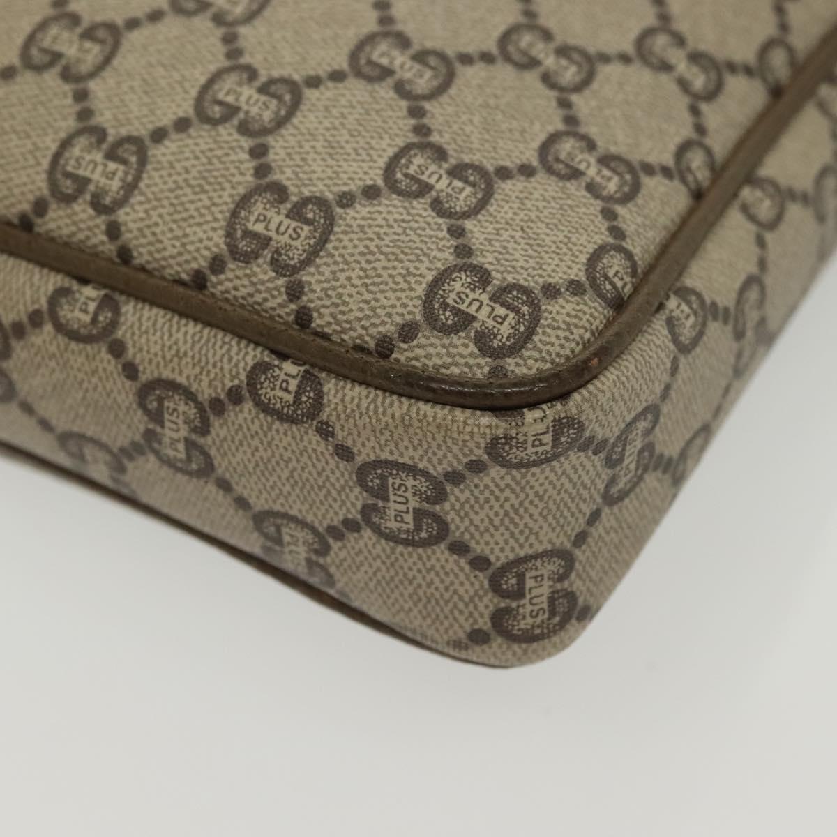 GUCCI GG Plus Supreme Clutch Bag PVC Beige Gold Auth ep10780