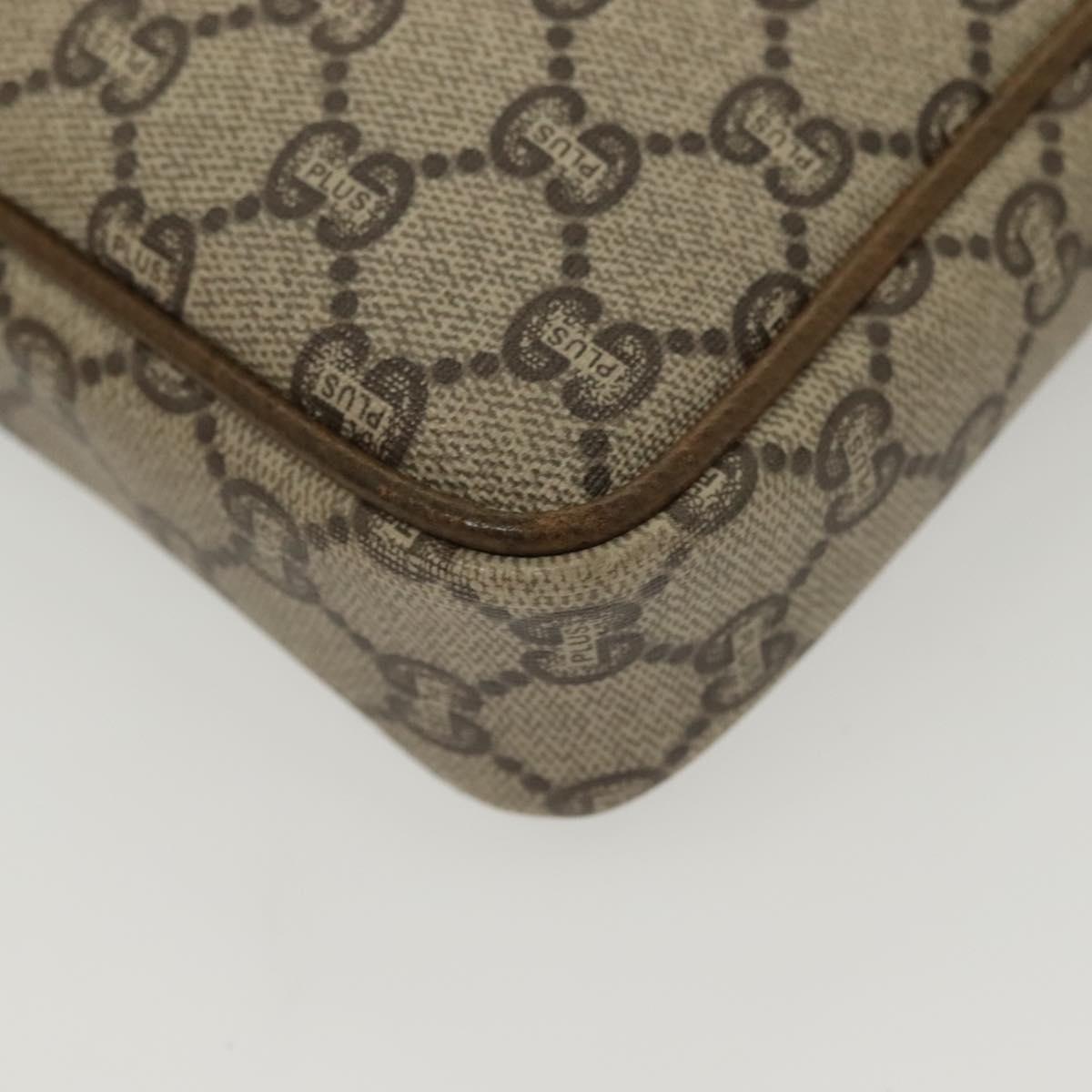 GUCCI GG Plus Supreme Clutch Bag PVC Beige Gold Auth ep10780