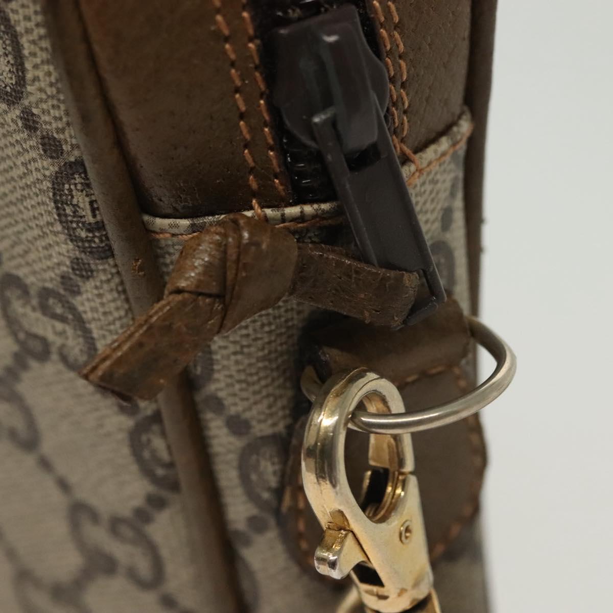 GUCCI GG Plus Supreme Clutch Bag PVC Beige Gold Auth ep10780