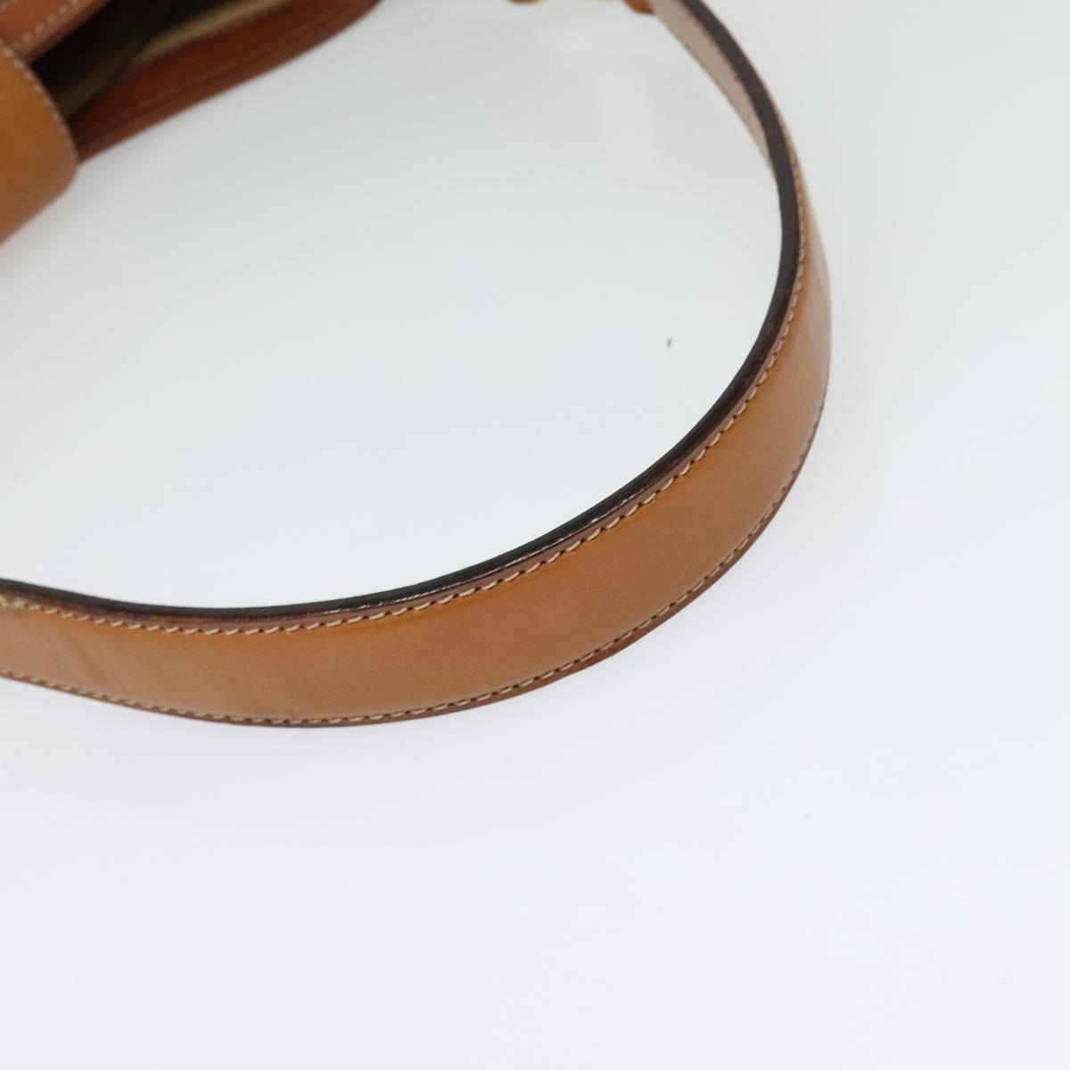 CELINE Macadam Canvas Shoulder Bag PVC Beige Gold Auth ep10790