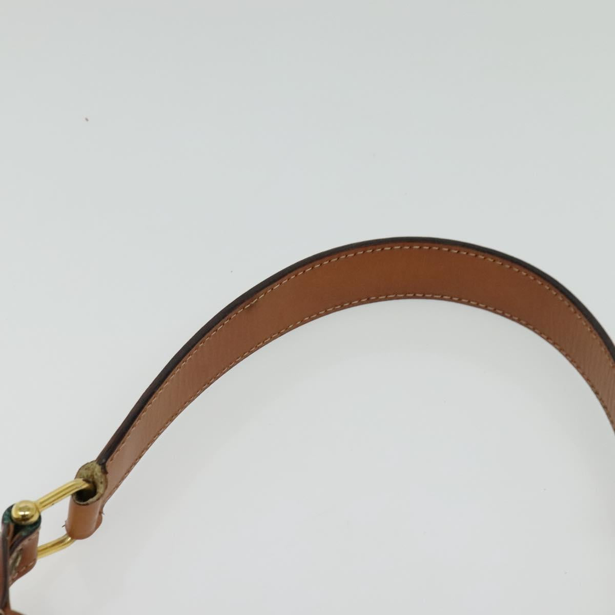 CELINE Macadam Canvas Shoulder Bag PVC Beige Gold Auth ep10790