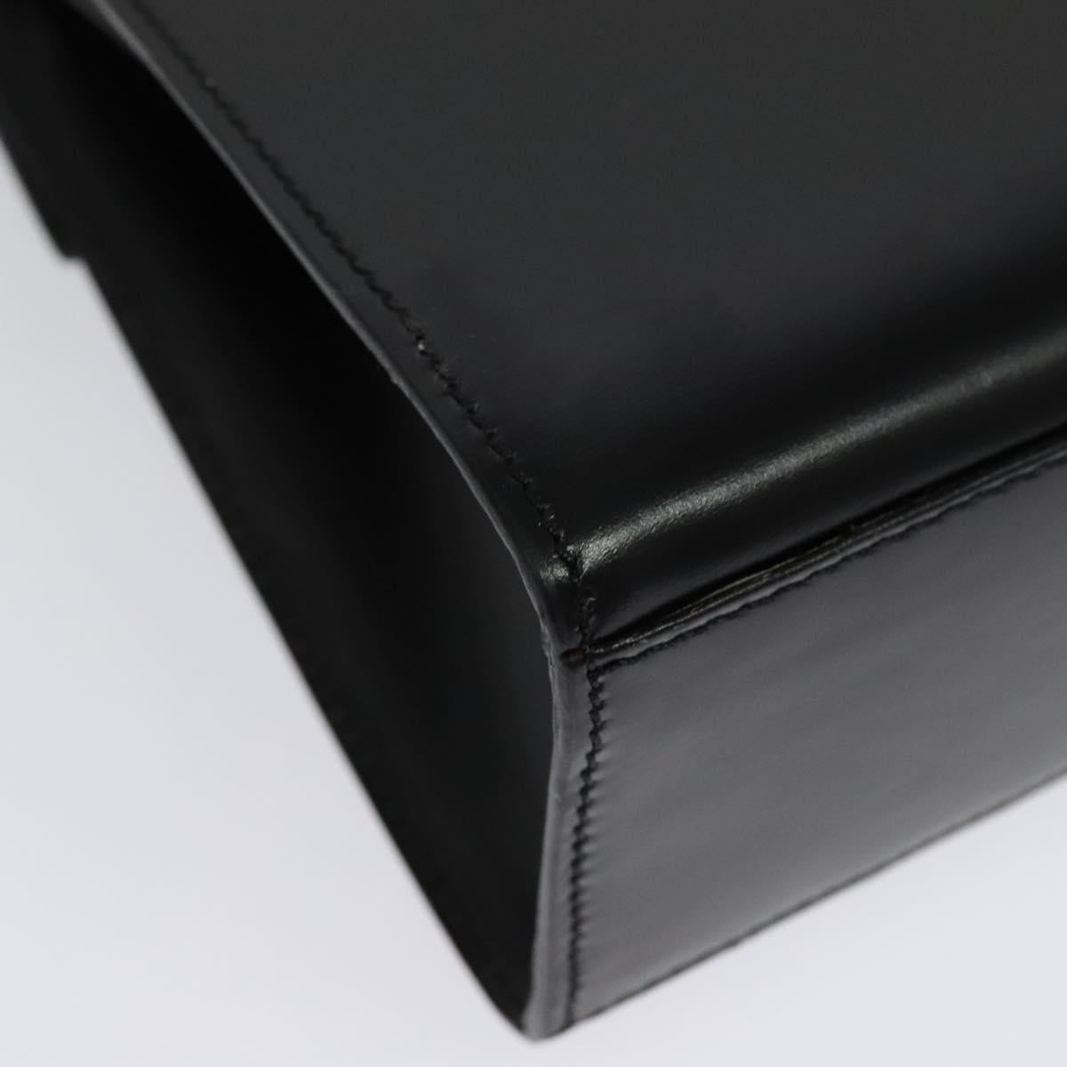 CELINE Hand Bag Leather 2way Black Gold Auth ep10800