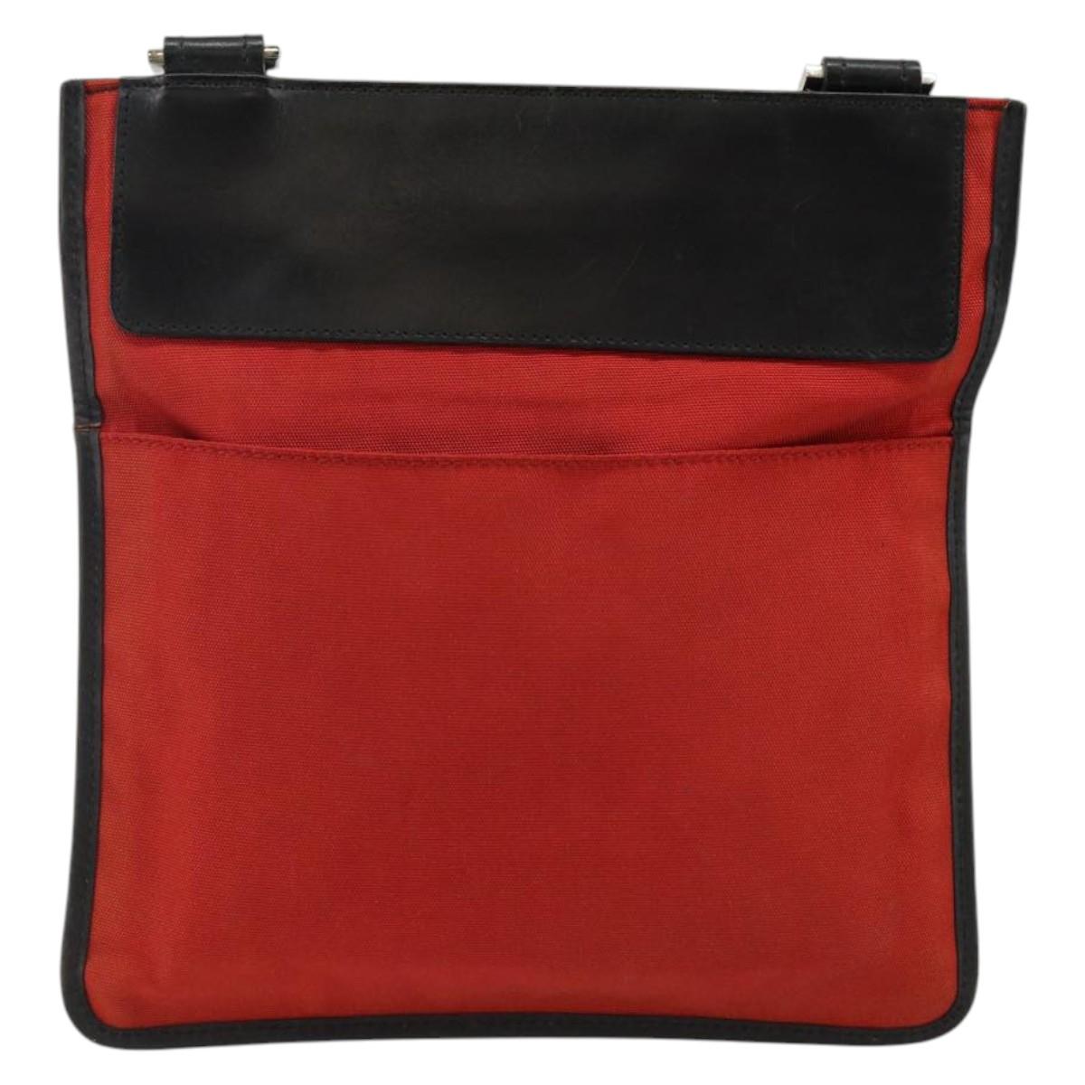 GUCCI Shoulder Bag Nylon Red Silver 019 0348 Auth ep10806