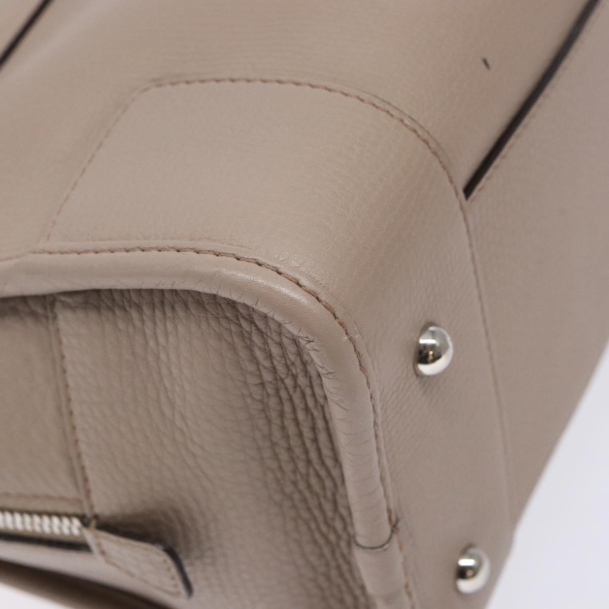 LOEWE Anagram Americana 28 Hand Bag Leather Gray Silver Auth ep10807