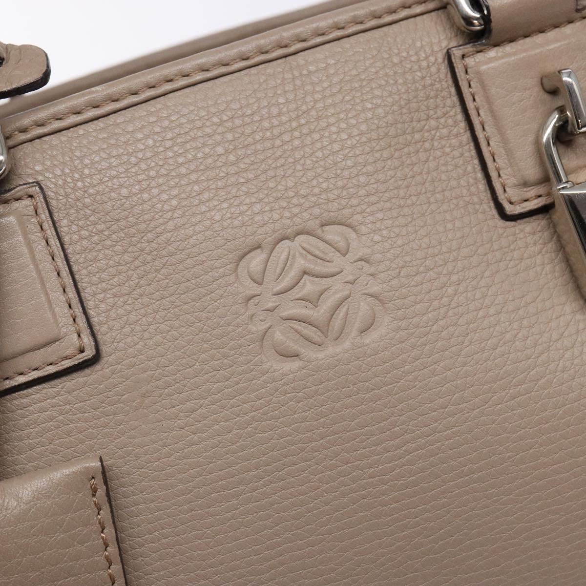 LOEWE Anagram Americana 28 Hand Bag Leather Gray Silver Auth ep10807