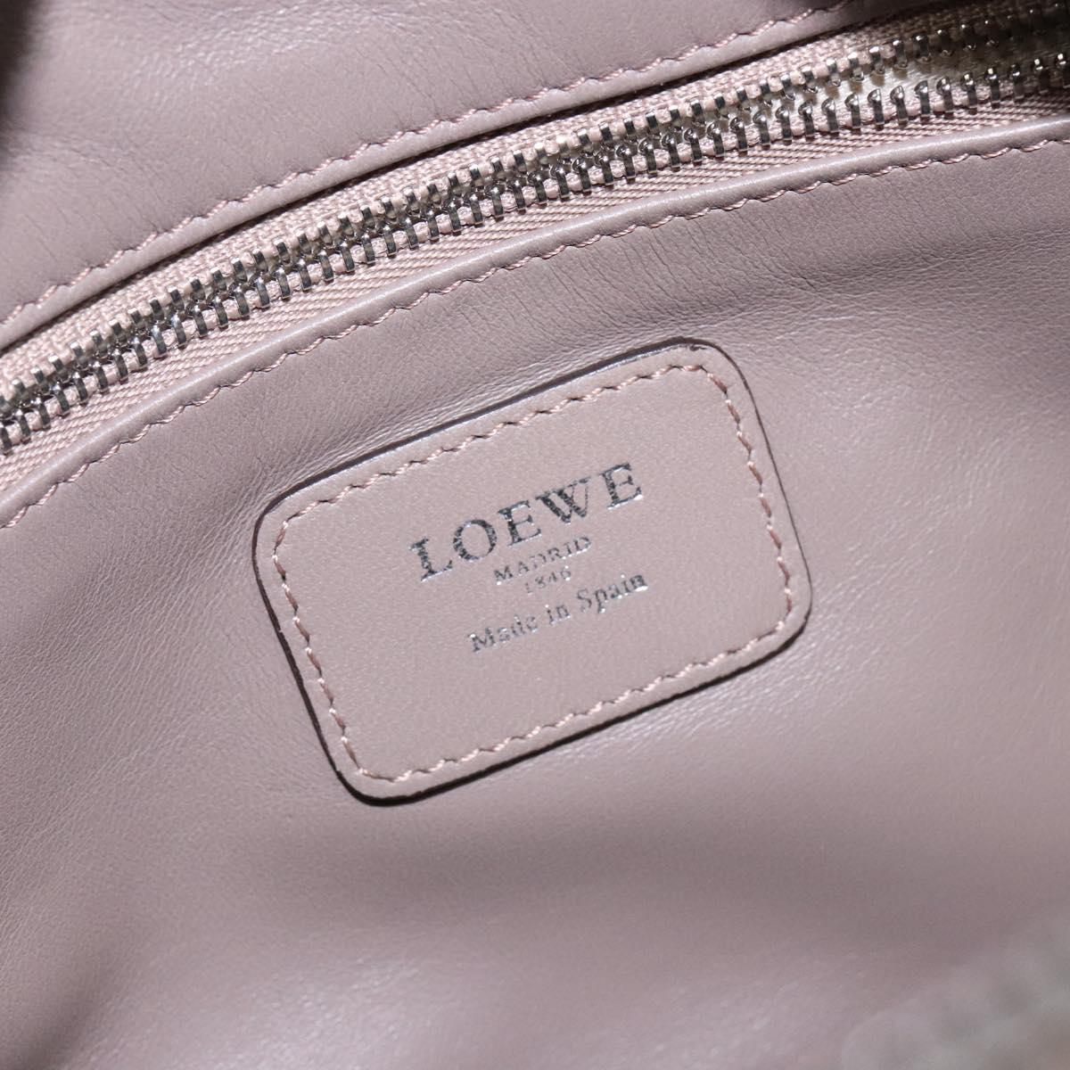 LOEWE Anagram Americana 28 Hand Bag Leather Gray Silver Auth ep10807
