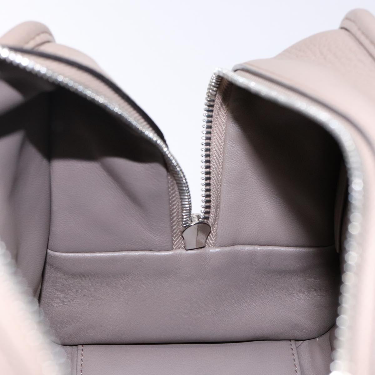 LOEWE Anagram Americana 28 Hand Bag Leather Gray Silver Auth ep10807