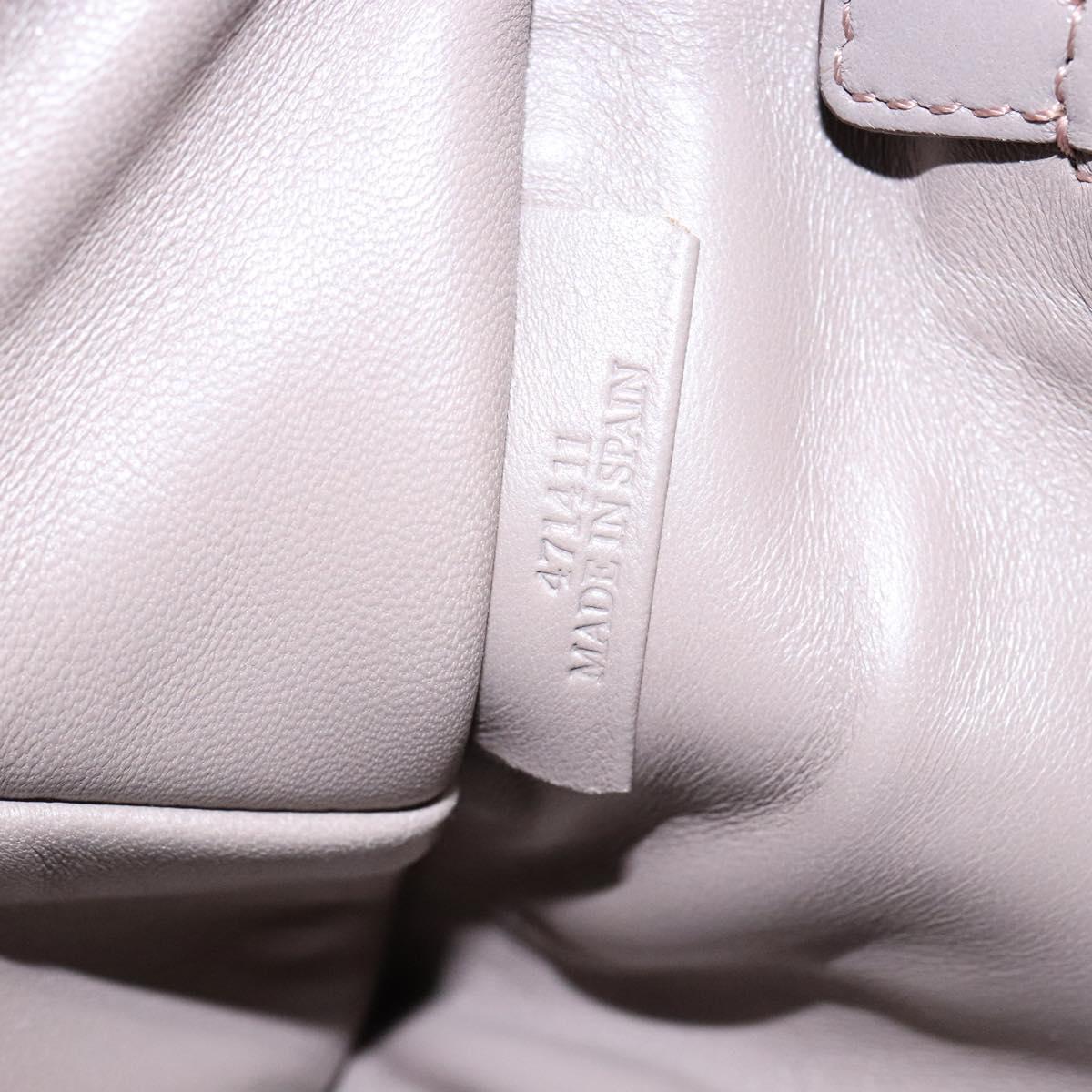 LOEWE Anagram Americana 28 Hand Bag Leather Gray Silver Auth ep10807