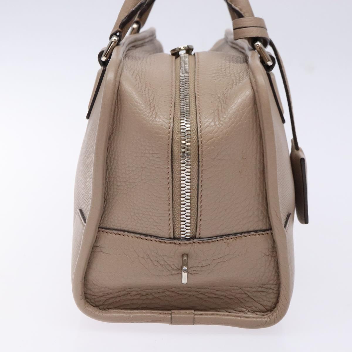 LOEWE Anagram Americana 28 Hand Bag Leather Gray Silver Auth ep10807