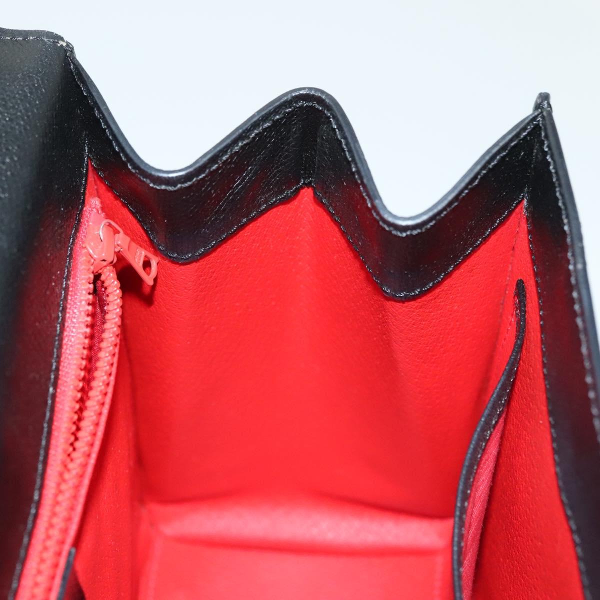 CELINE Hand Bag Leather Black Gold Auth ep10817