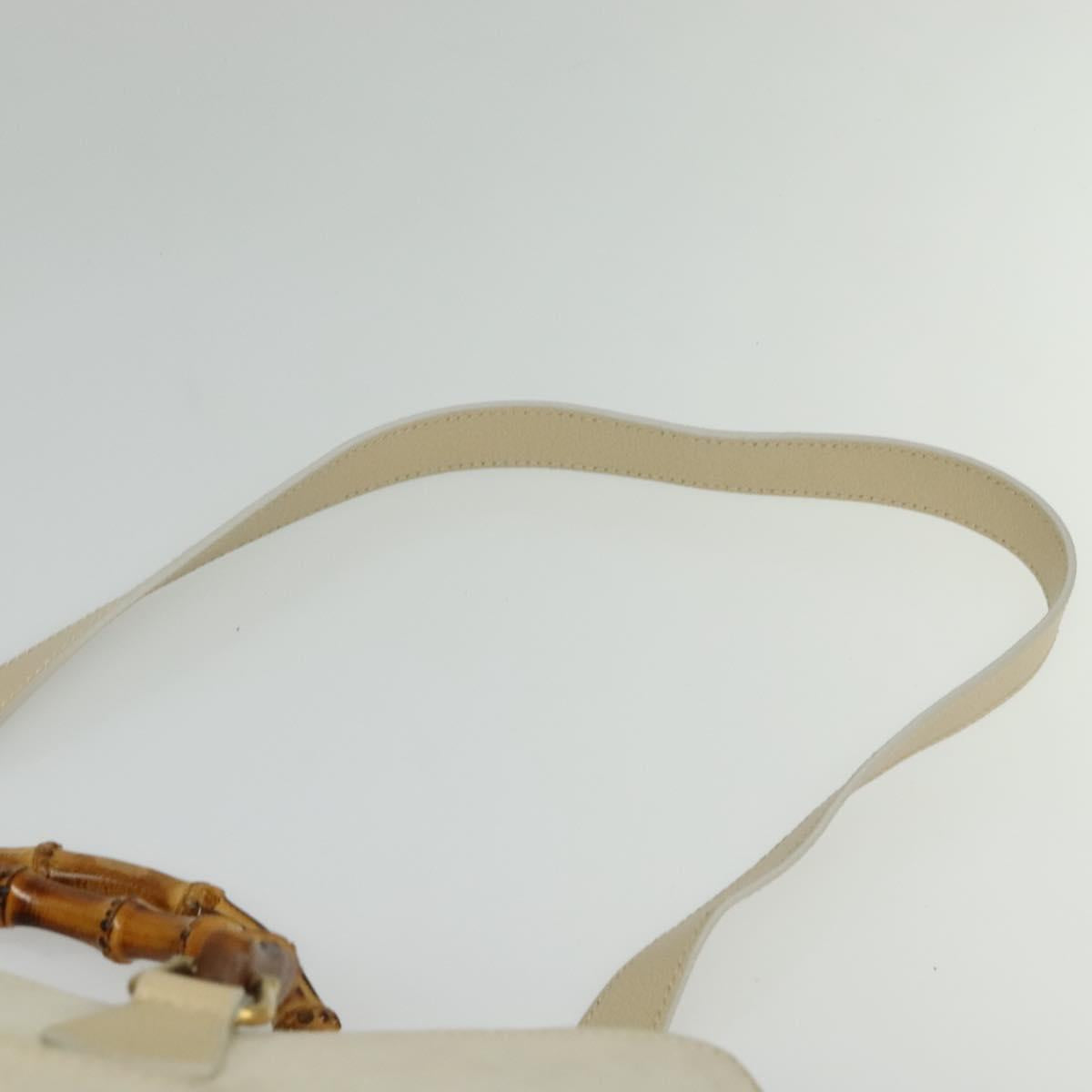 GUCCI Bamboo Hand Bag Suede 2way Beige Gold 002 2855 0322 0 Auth ep10823
