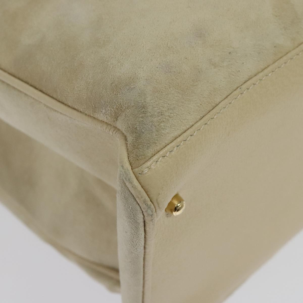 GUCCI Bamboo Hand Bag Suede 2way Beige Gold 002 2855 0322 0 Auth ep10823