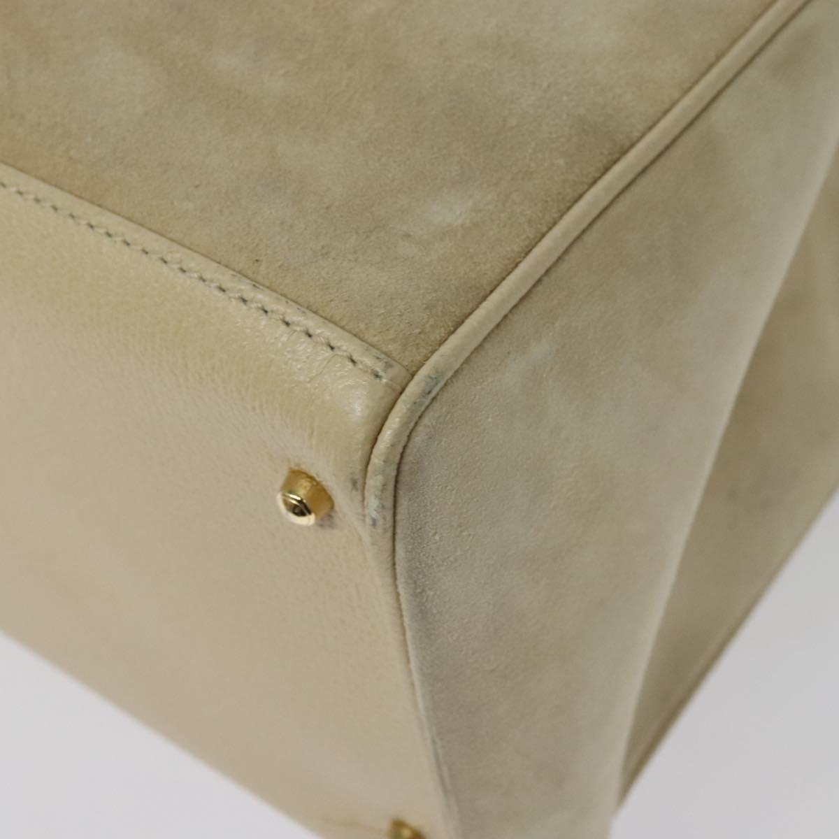 GUCCI Bamboo Hand Bag Suede 2way Beige Gold 002 2855 0322 0 Auth ep10823