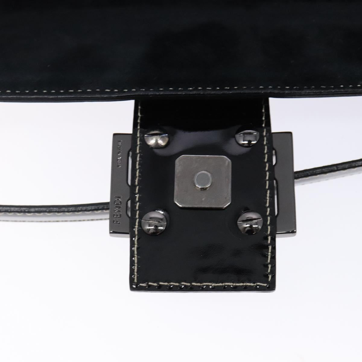 FENDI Mamma Baguette Shoulder Bag Enamel Black Auth ep10832