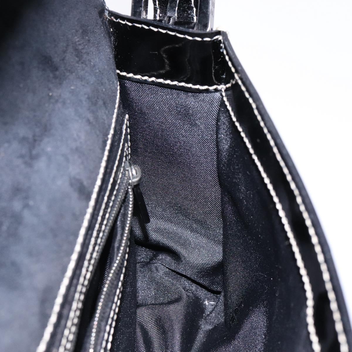 FENDI Mamma Baguette Shoulder Bag Enamel Black Auth ep10832