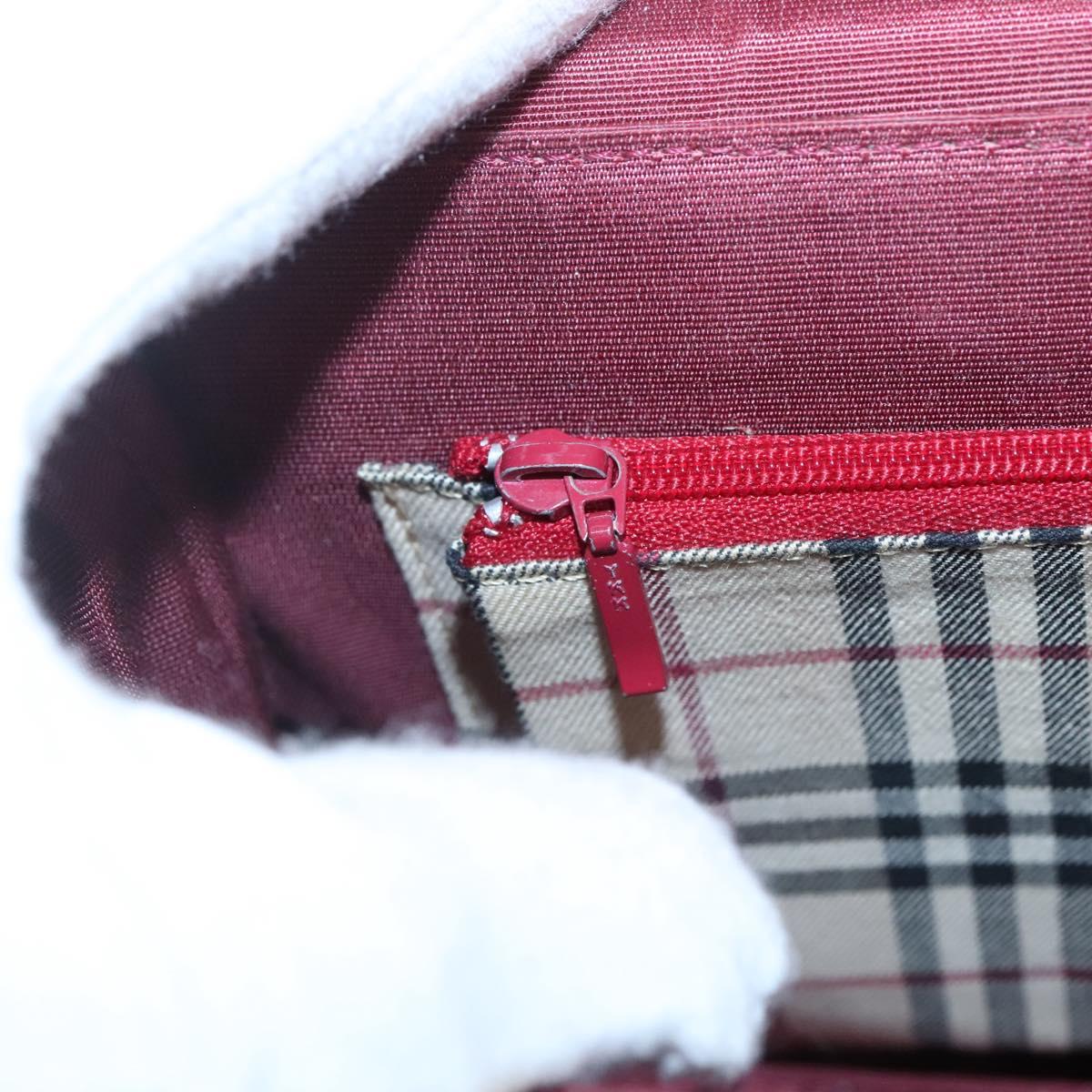 BURBERRY Hand Bag Leather Red Gold Auth ep10833