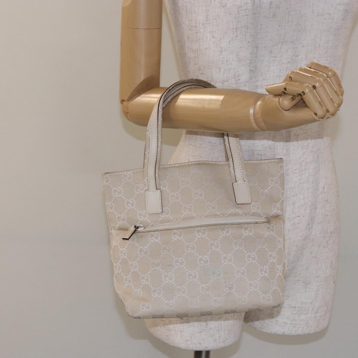 GUCCI GG Canvas Hand Bag Beige 002 1079 Auth ep10836
