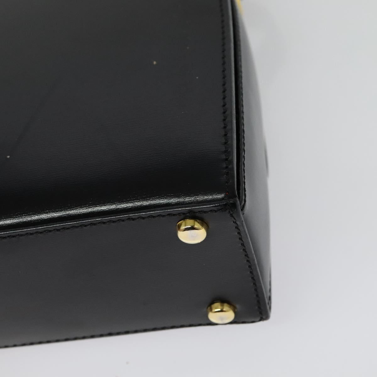 CELINE Shoulder Bag Leather Black Gold Auth ep10841
