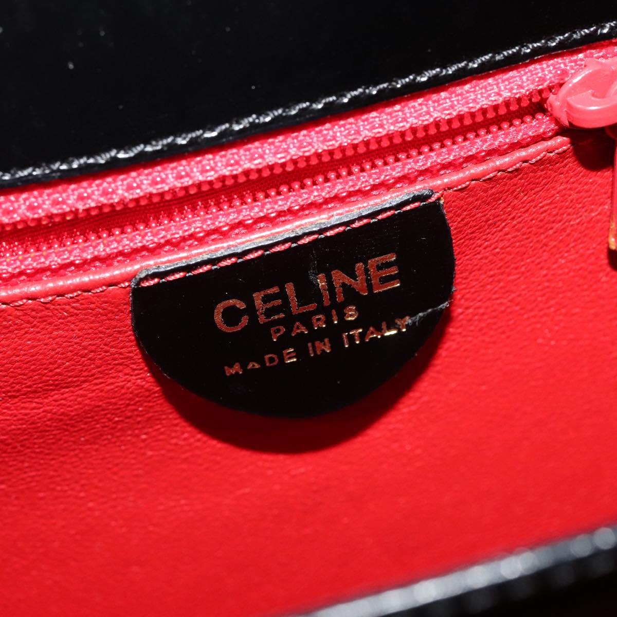 CELINE Shoulder Bag Leather Black Gold Auth ep10841