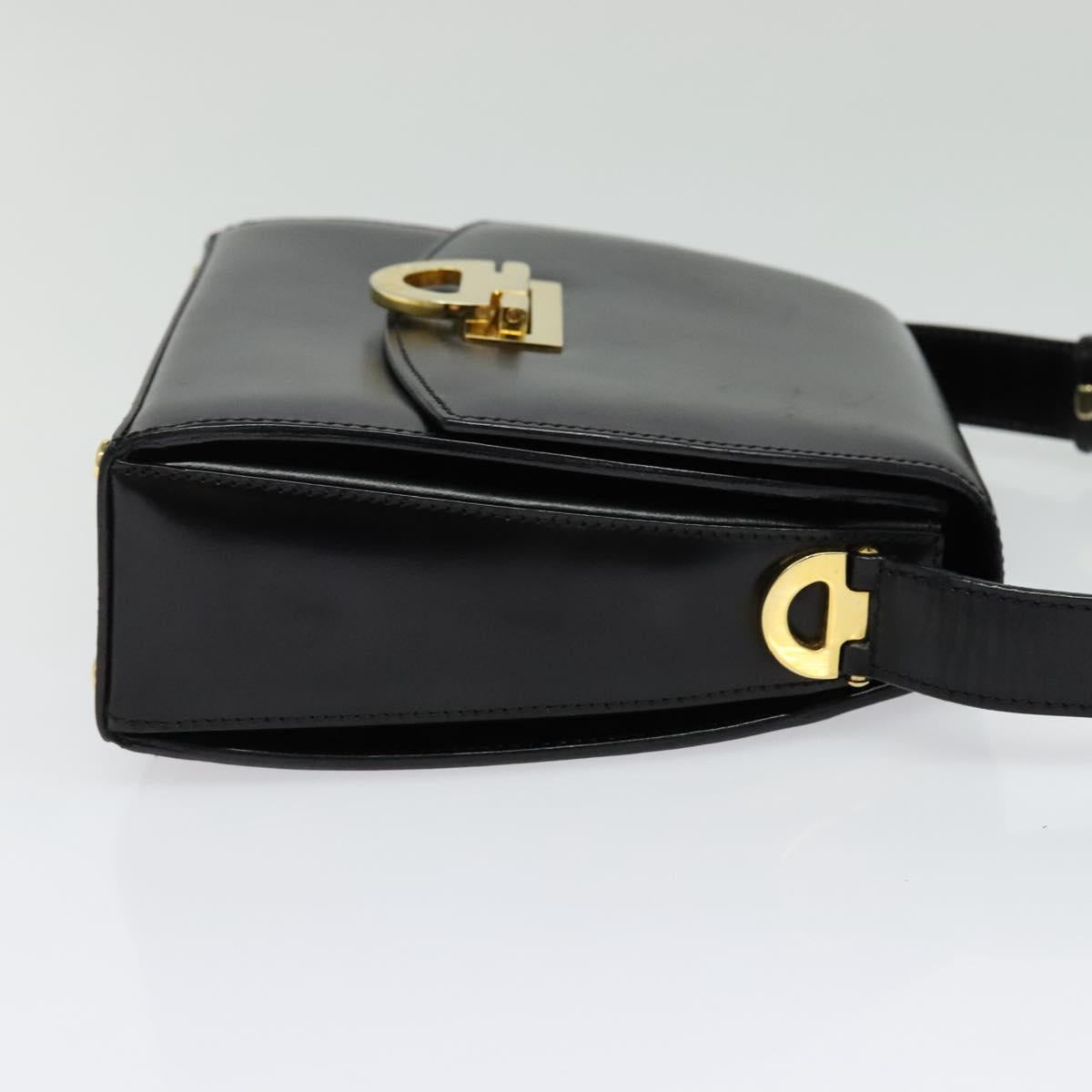 CELINE Shoulder Bag Leather Black Gold Auth ep10841
