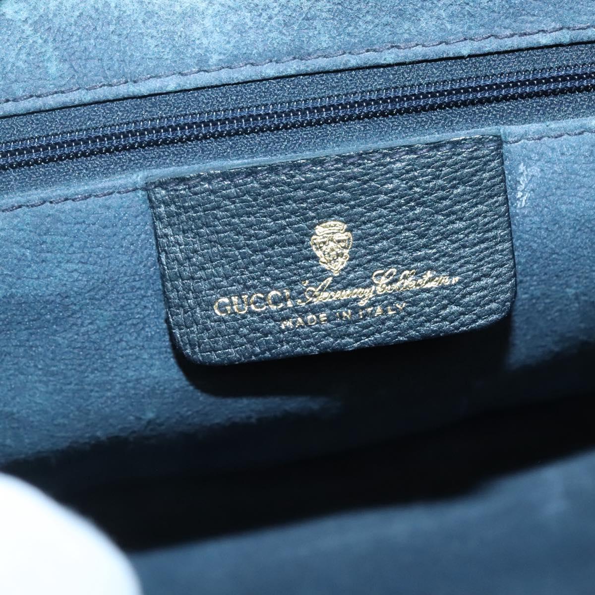 GUCCI GG Supreme Sherry Line Boston Bag PVC Navy Gold Auth ep10844