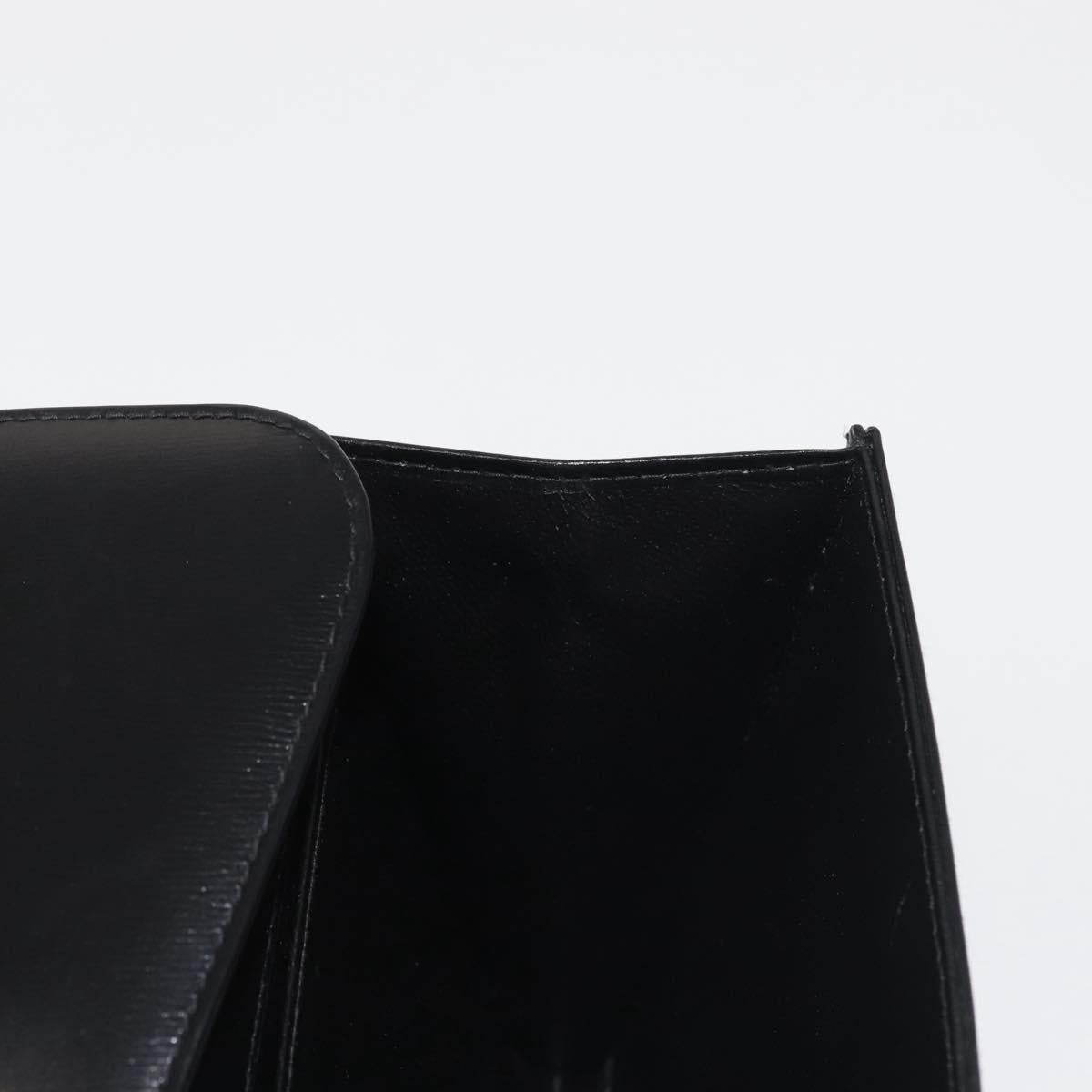 GUCCI Hand Bag Leather Black Gold Auth ep10849