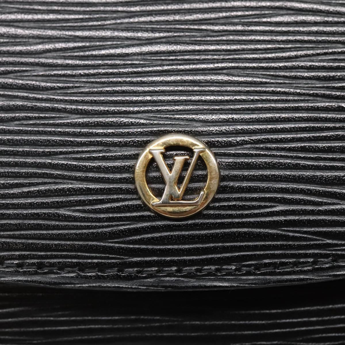 LOUIS VUITTON Epi Montaigne 23 Clutch Bag Black M52662 LV Auth ep10851