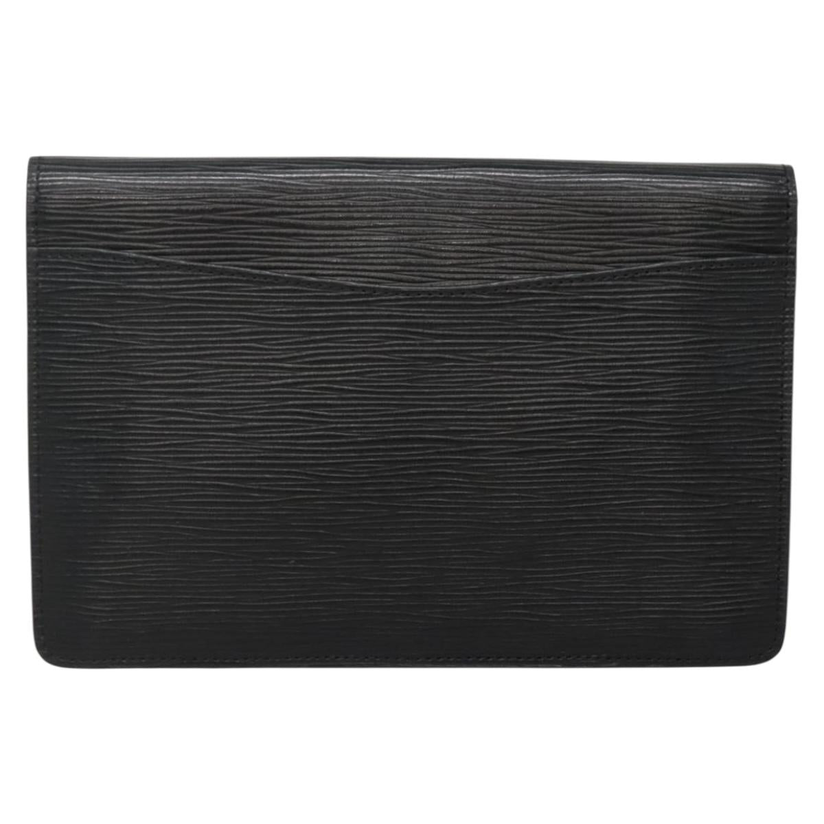 LOUIS VUITTON Epi Montaigne 23 Clutch Bag Black M52662 LV Auth ep10851