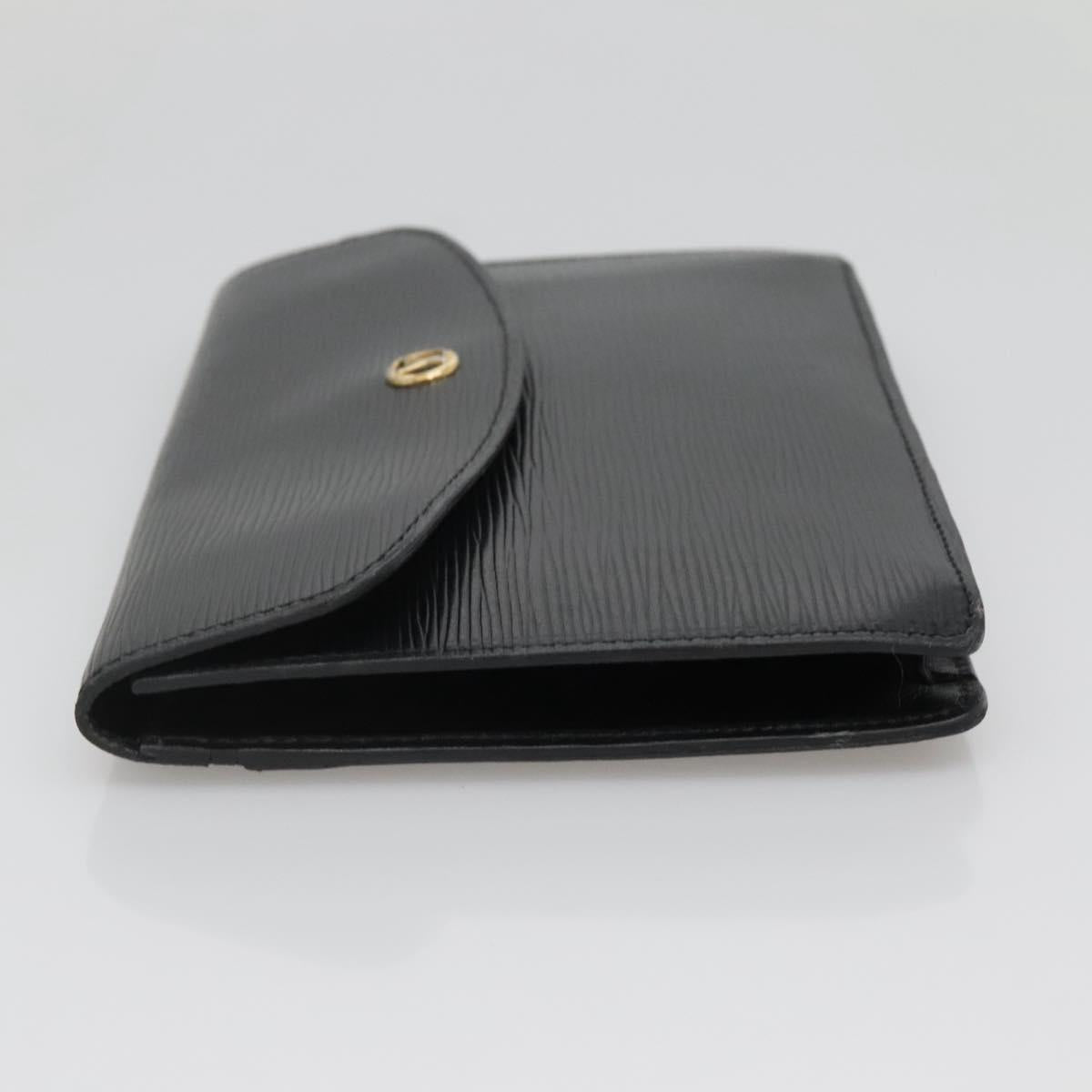 LOUIS VUITTON Epi Montaigne 23 Clutch Bag Black M52662 LV Auth ep10851