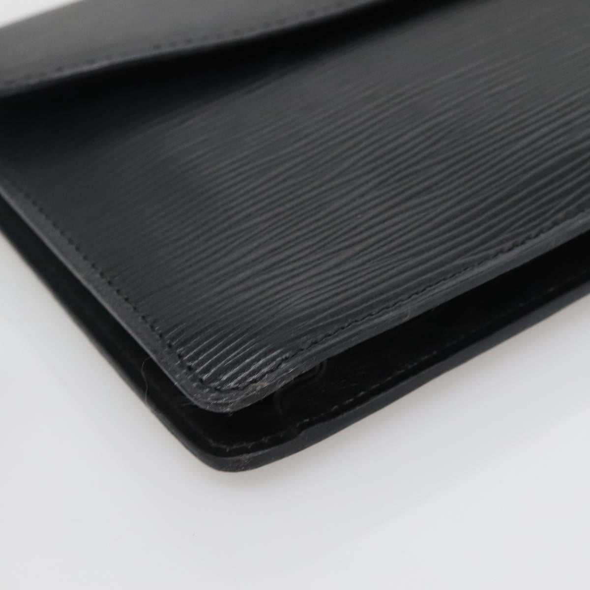 LOUIS VUITTON Epi Montaigne 23 Clutch Bag Black M52662 LV Auth ep10851