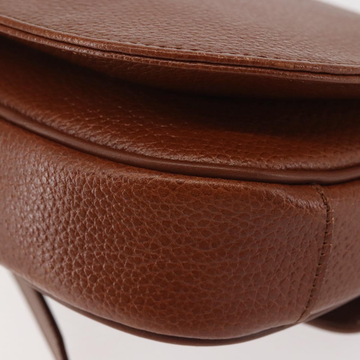 Burberrys Shoulder Bag Leather Brown Gold Auth ep10854