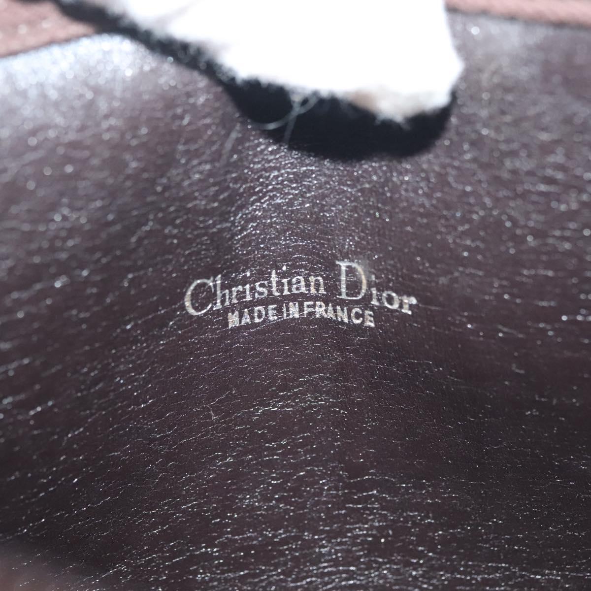 Christian Dior Trotter Canvas Shoulder Bag Brown Gold Auth ep10855