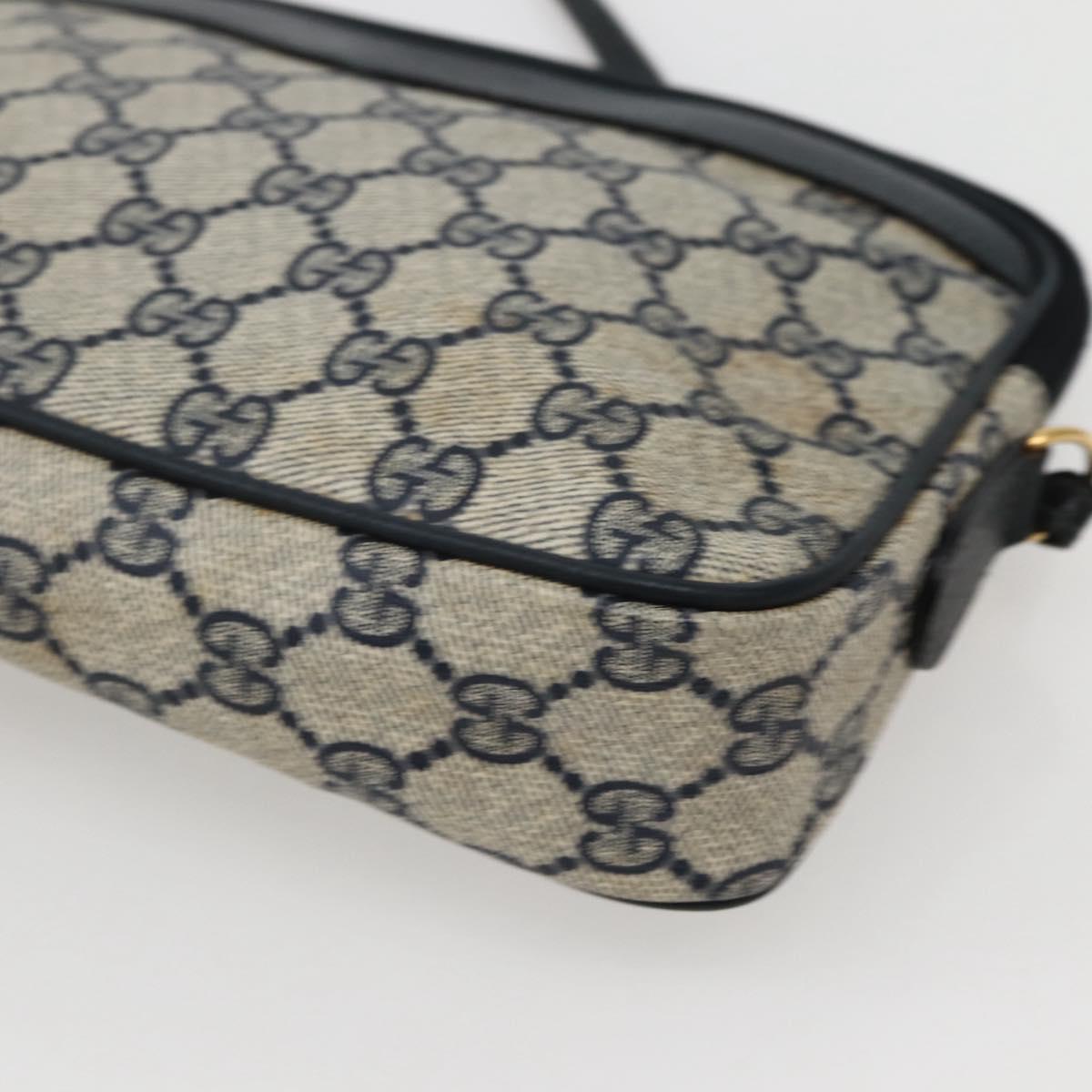 GUCCI GG Supreme Shoulder Bag PVC Navy Gold 007 115 6428 8039 Auth ep10857