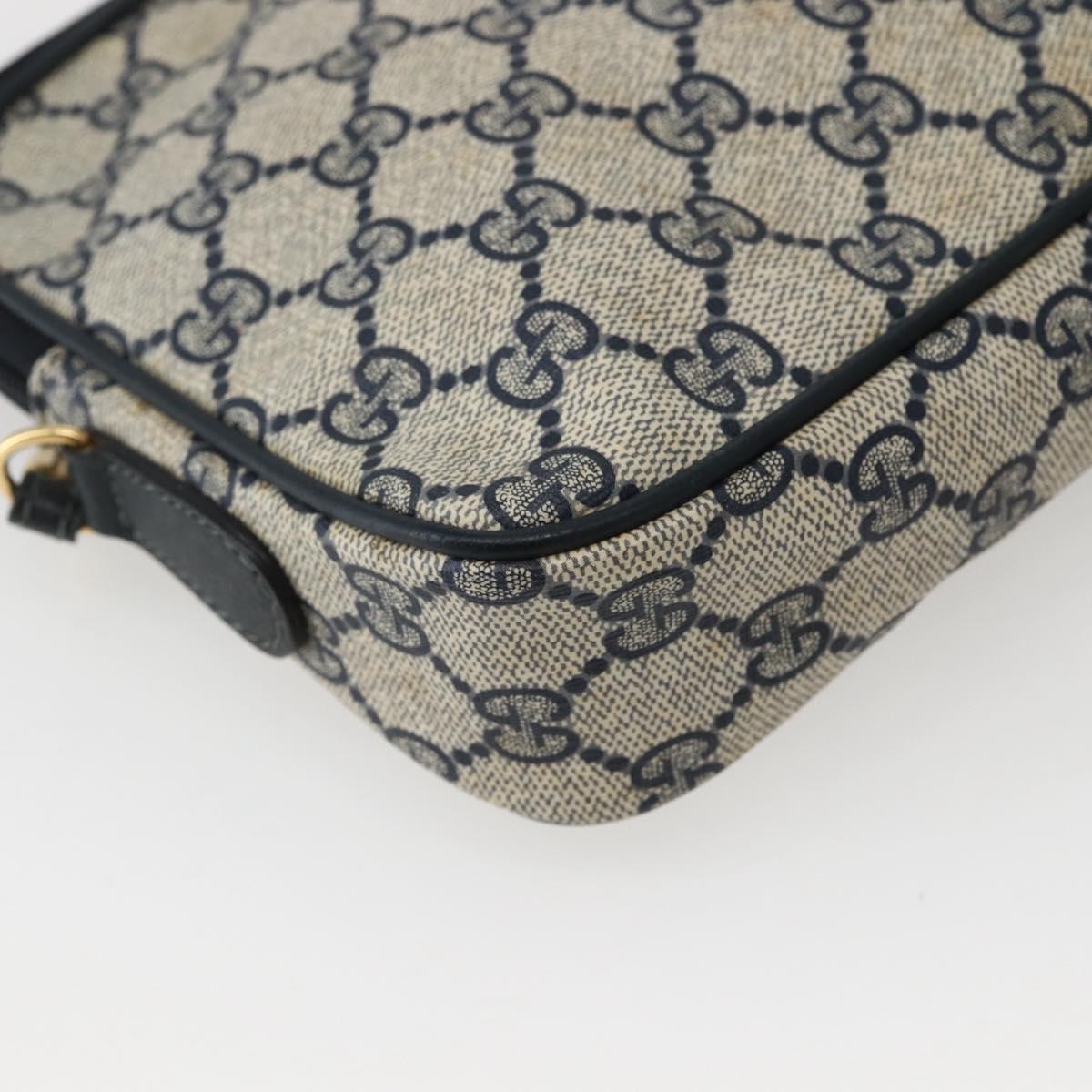 GUCCI GG Supreme Shoulder Bag PVC Navy Gold 007 115 6428 8039 Auth ep10857