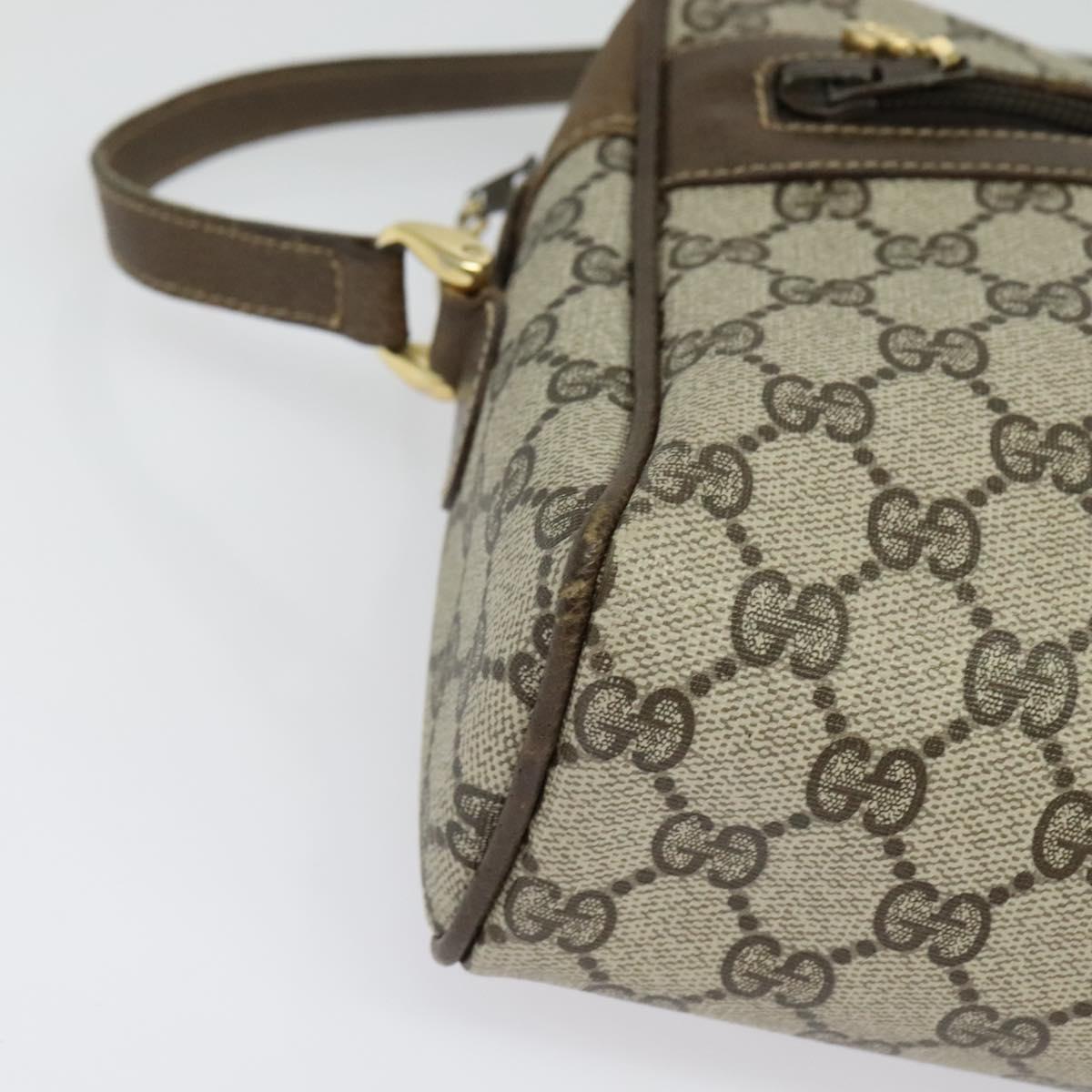 GUCCI GG Supreme Web Sherry Line Shoulder Bag PVC Beige Gold Red Auth ep10859