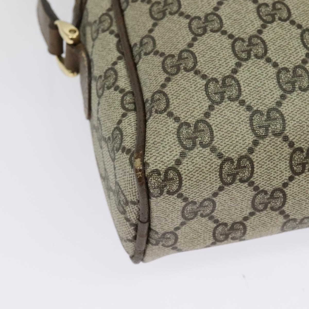 GUCCI GG Supreme Web Sherry Line Shoulder Bag PVC Beige Gold Red Auth ep10859