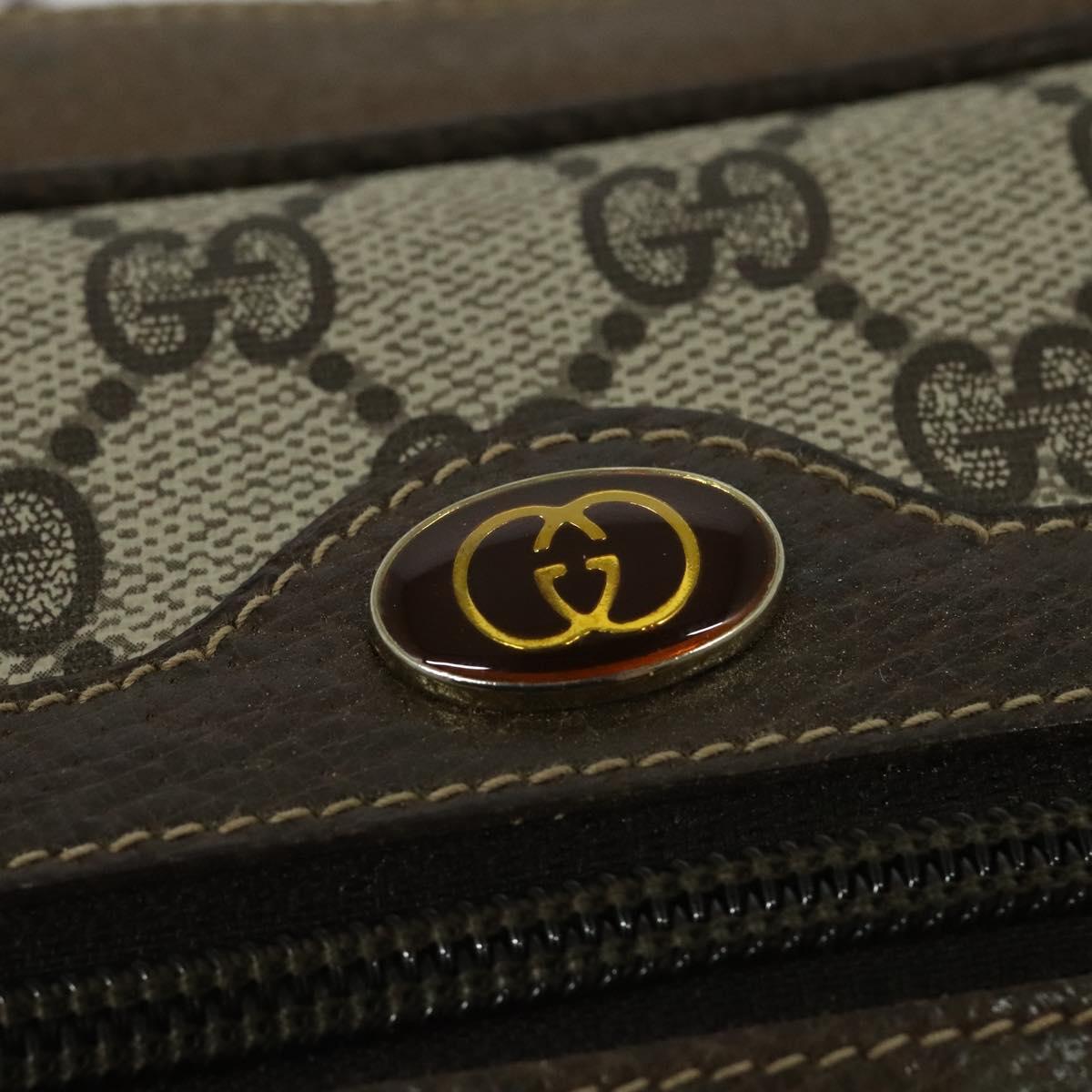 GUCCI GG Supreme Web Sherry Line Shoulder Bag PVC Beige Gold Red Auth ep10859