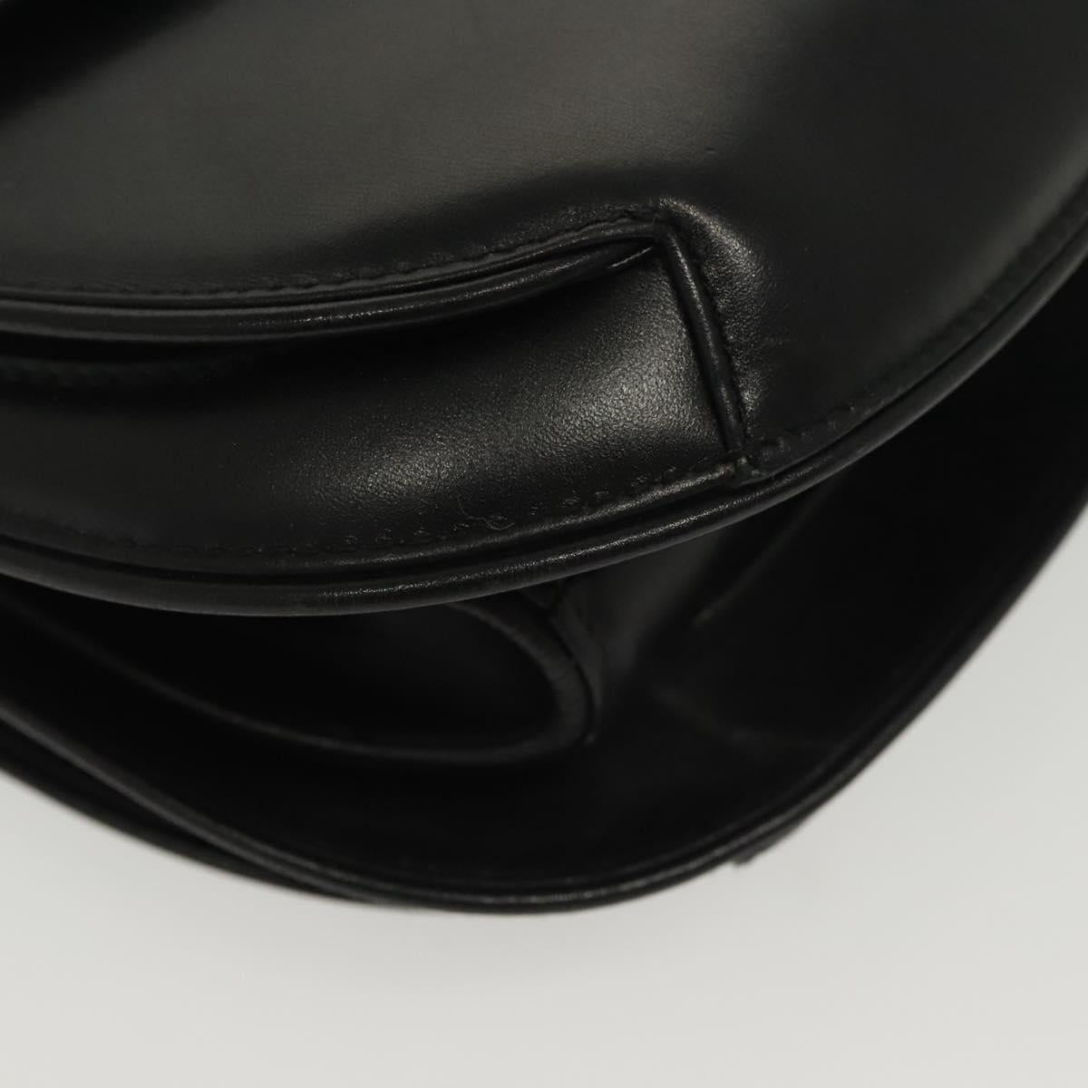 GUCCI Hand Bag Leather Black Gold 000 056 0004 Auth ep10863