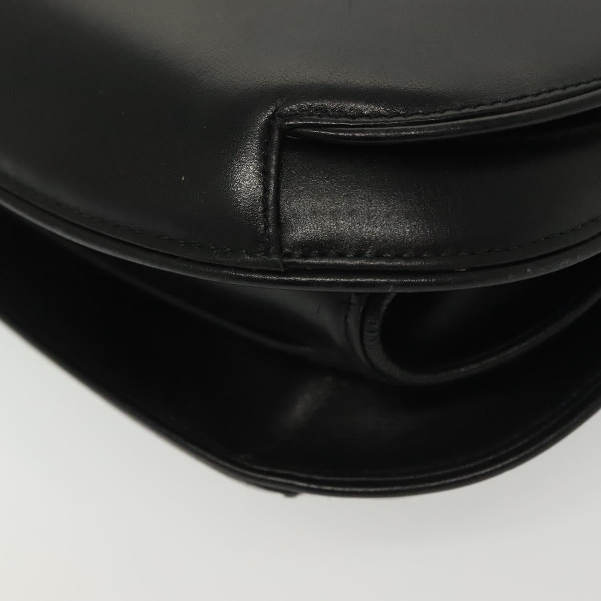 GUCCI Hand Bag Leather Black Gold 000 056 0004 Auth ep10863
