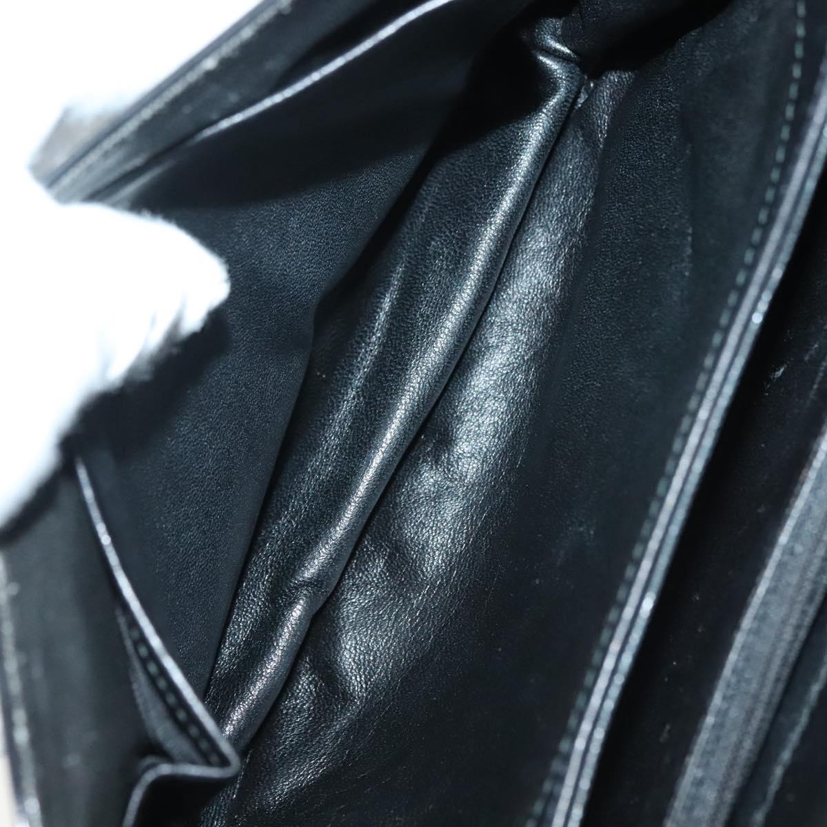 GUCCI Hand Bag Leather Black Gold 000 056 0004 Auth ep10863